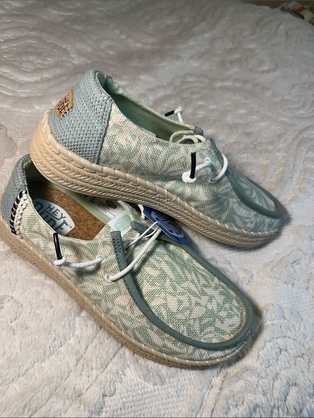Hey Dude Wendy espadrille retro palm Mint Green Patterned Casual Slip-On